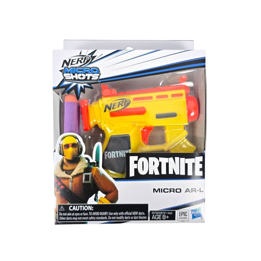 NERF MicroShots Fortnite Micro AR-L, Dart-Firing Toy Blaster & 2 Elite Darts